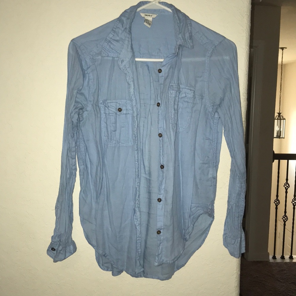 Blue button up